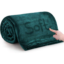 MOONLIGHT20015 Silk Touch Warm Fleece Throw Blankets - 400 GSM Throws for Sofa Fluffy Blanket Bed Throw for Bedroom Couch Travel (Emerald Twin 60