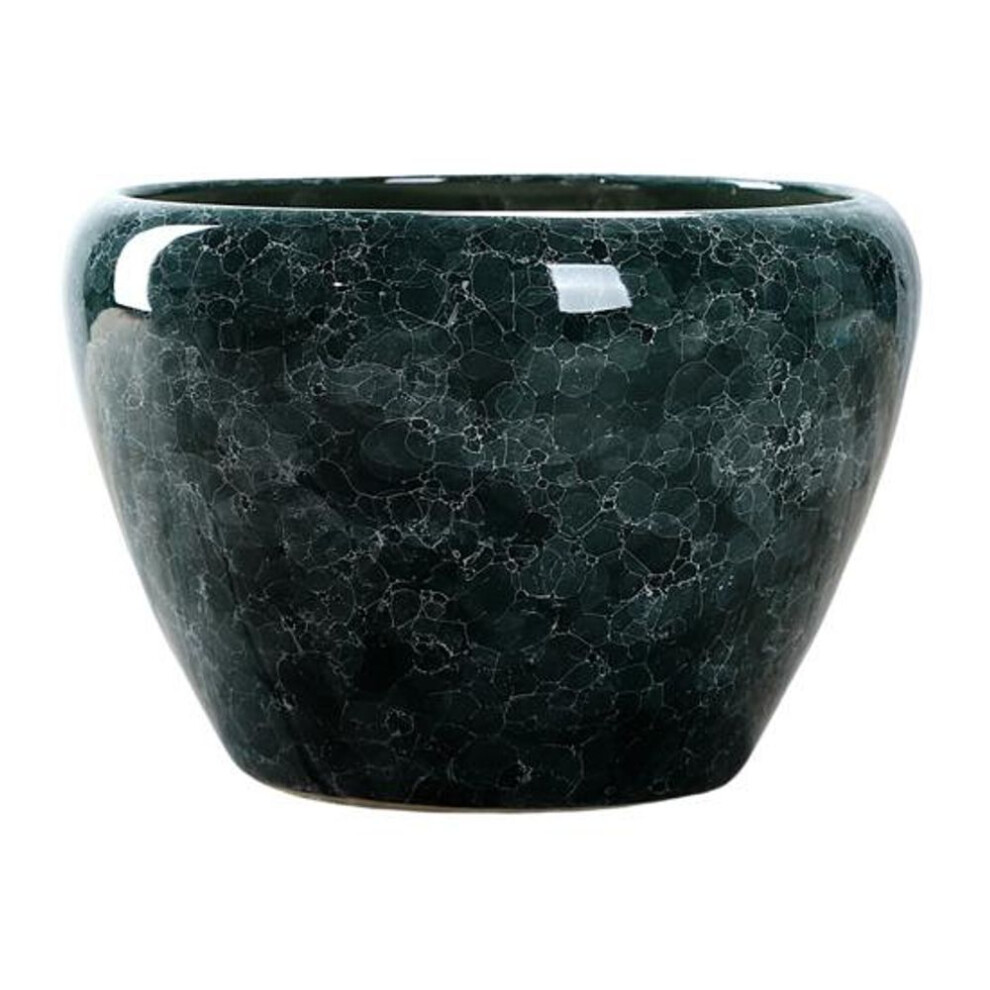 (green) Ceramic Flowerpot Large Circular Opening Planter Pot Colored Glaze Finish Flower Pot