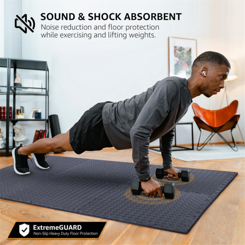 12 Pack Floor Exercise Mat for Home Gym or Padding gray 2