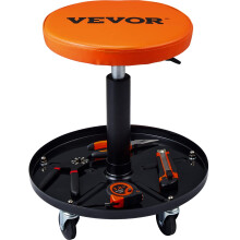 Tabouret de mécanicien VEVOR 250 lb, siège de garage/atelier pneumatique roulant, hauteur réglable 16 à 22 pouces, tabouret d'atelier roulant rem