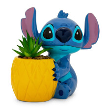 Disney Lilo & Stitch Pineapple 6-Inch Ceramic Planter with Artificial Succulent | Cute Flower Pot, Faux Indoor Plants