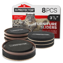 Glissires de meubles X-Protector 8 pices 3 1/2"" 4 glissires de meubles pour planchers de bois franc et 4 glissires de meubles pour tapis