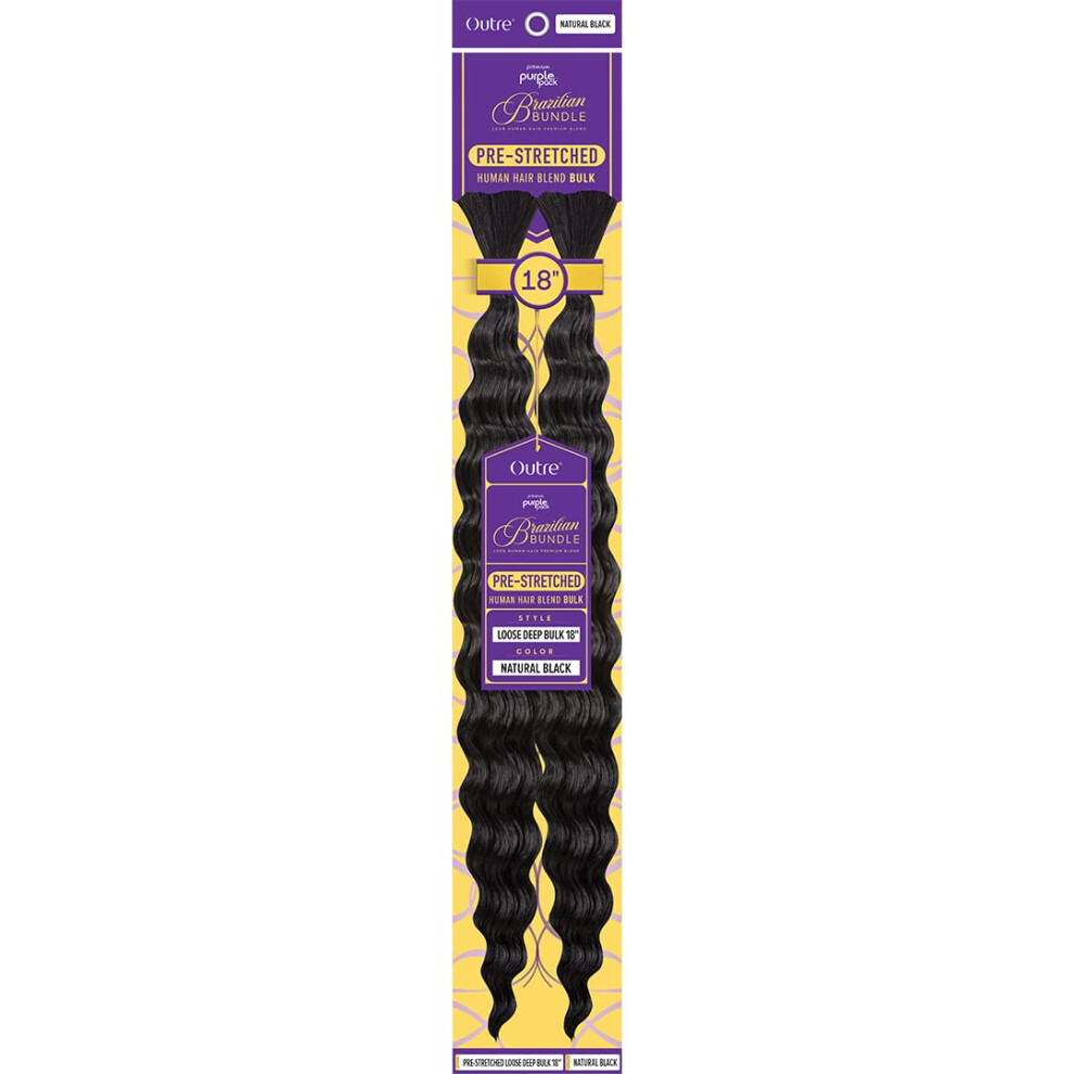 Outre Purple Pack Brazilian - Extensions capillaires pr   -   tir   es Loose Deep Bulk 18 (30)