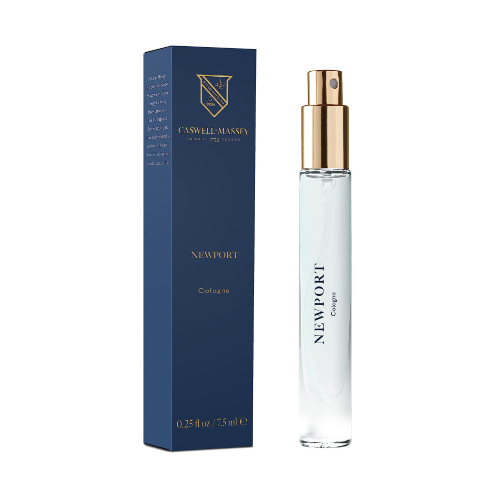 Caswell-Massey Newport Cologne Discovery An Original American Seaside Fresh Cool & Ocean-Inspired Sample Size Vial Cologne For Men 0.25 Fl Oz