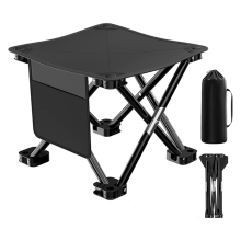Camping Stool, Stool for Fishing Walking, Black