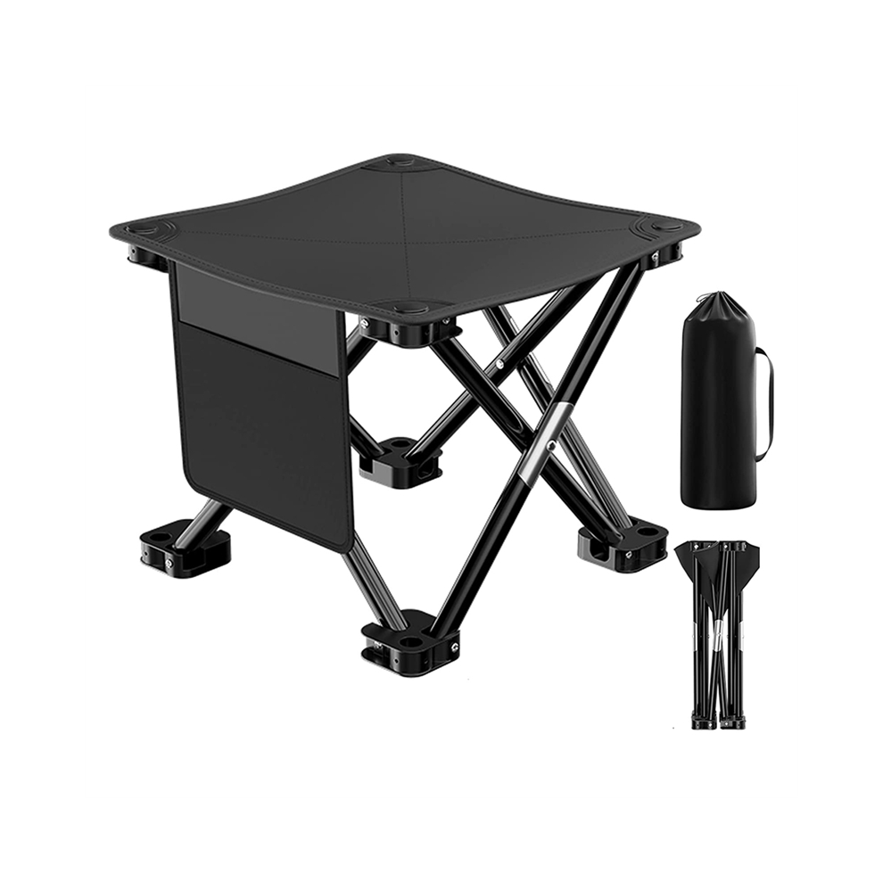 Camping Stool, Stool for Fishing Walking, Black