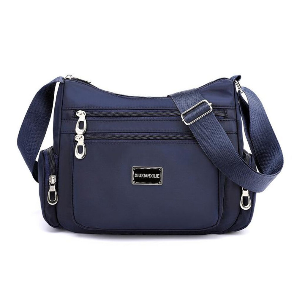 (blue) "2024 Women's Multi-layer Large Capacity Lightweight Oxford Bag - Shoulder, Messenger, Or Backpack