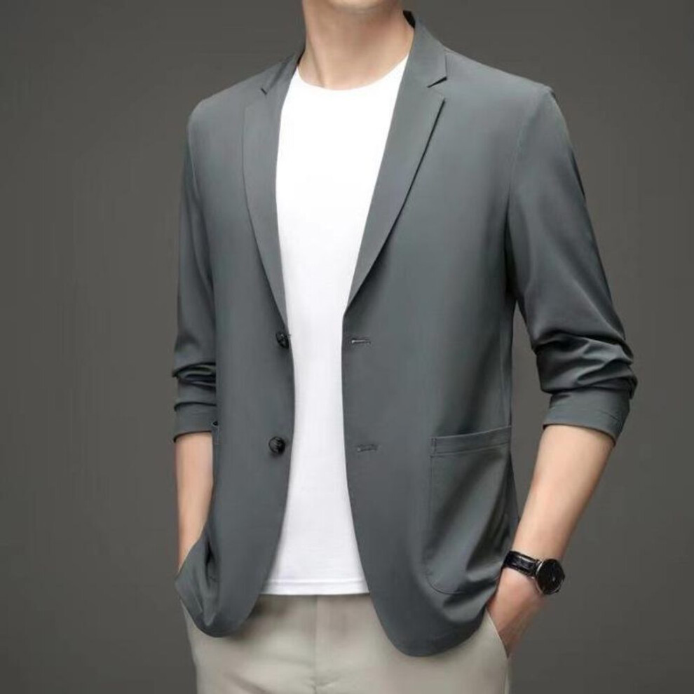 (dark gray, 4XL) "Men's Plus Size Lightweight Spring/Summer Casual Business Suit Jacket