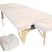 Fleece Massagebordsöverdrag 31"x72", Mysigt Vadderat Massagebäddstopp, Inkluderar Pad & Ansiktskuddeöverdrag