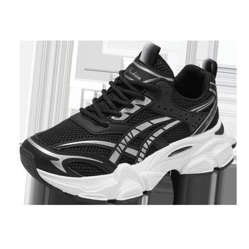 (black, Size 39) "Summer 2024 Men's Trendy Mesh Sneakers with Breathable Air Cushion and Shock Absorption