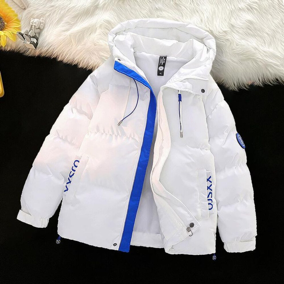 (black, M) "8028 Young Men's Hooded Thick Winter Sports Coat