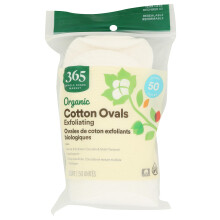 365 By Whole Foods Market Ansigtsrensepude Eksfoliering Oval ?kologisk 50 Antal