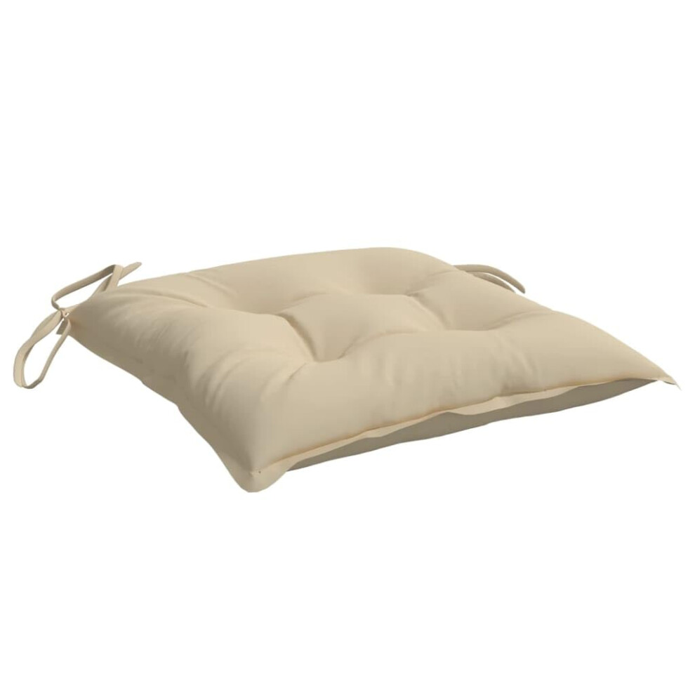 vidaXL Beige Chair Cushions (6pcs), 19.7x19.7x2.8 Inches, Outdoor Patio Seat Cushions, Durable Oxford Fabric, PP Hollow Fiber Filling