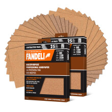 Fandeli | Multi-purpose slibepapir | Assorterede korn (80 120 220) | 50 ark på 23 x 28 cm | Perfekt til slibning af metal og slibning af træ | Hå