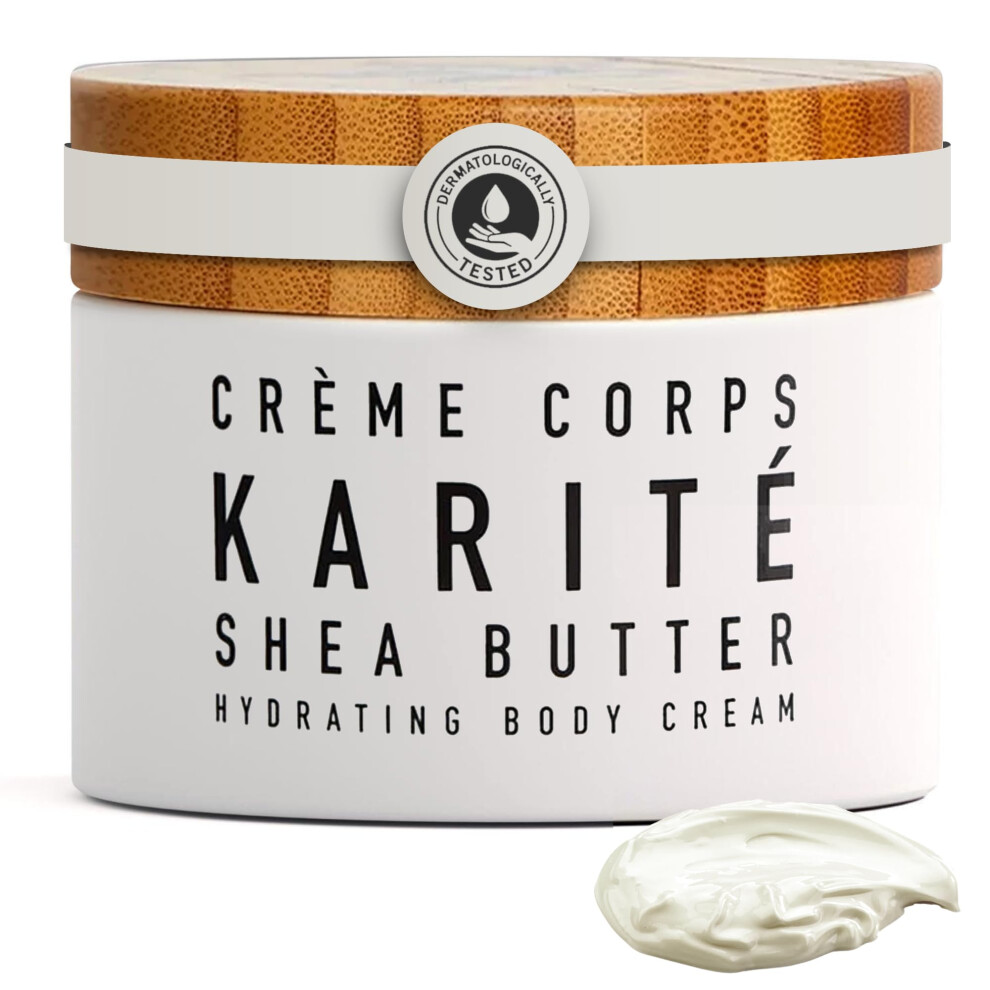 Karite Cre`me Corps Shea Butter Body Cream | Hydrating Moisturizer for Dry & Sensitive Skin | Dermatologist-Formulated and Approved | Cruelty-free & H