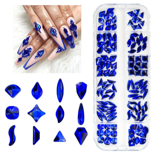 200 Strass Acrylique étoile Bleu Saphir - 6x6 Mm - Dos Plat - Uxcell