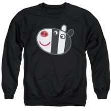 Trevco Sportswear HBRO1457-AS-3 Peppa Pig Zoe Zebra Face Adult Crewneck Sweatshirt, Black - Large