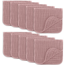 Comfy Cubs Muslin Burp Cloths 20 x 10 Pack of 10 - Large 6-Layer Ultra Absorbent 100% Cotton for Baby Drool and Messes - Soft Safe & Gentle Ba