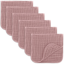Comfy Cubs Muslin Burp Cloths 20 x 10 Pack of 6 - Large 6-Layer Ultra Absorbent 100% Cotton for Baby Drool and Messes - Soft Safe & Gentle Bab