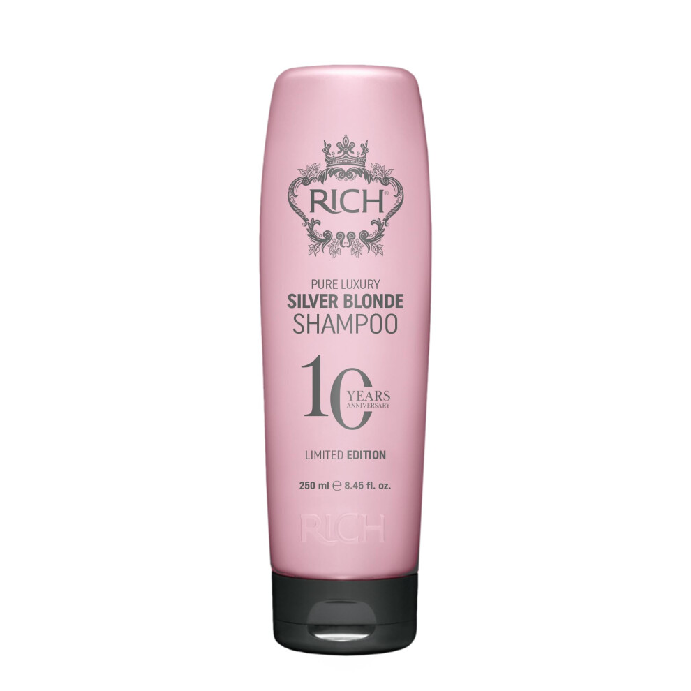 Rikas Silver/Purple Rich Pure Luxury Blonde Shampoo - Shampoo For Blonde Platinum Bleached Gray Ash & Brassy Hair - No Yellow Tones - 8.45 Oz