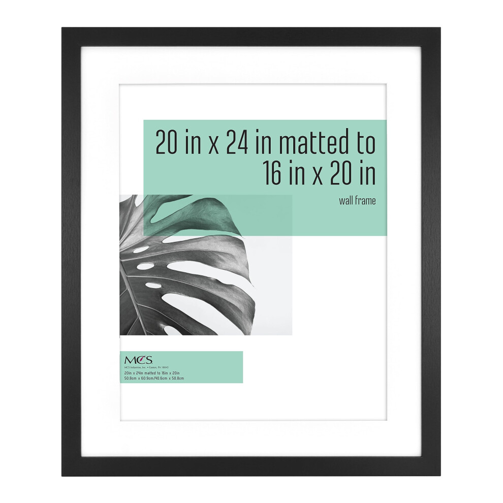 Mcs Studio Gallery Cornice Per Poster 20X24 Con Passepartout Da 16X20, Nera, Effetto Legno, Verticale E Orizzontale, Da Appendere Alla Parete, Pe-image