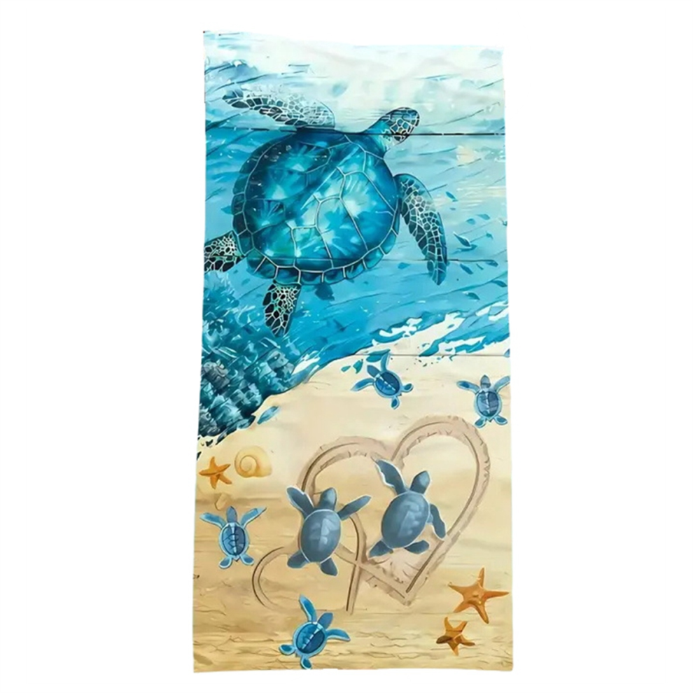 Quick-Drying Beach Towel with Sea Turtle Pattern,Soft and Absorbent,B-image-OPC-PGDPMRV-NEW