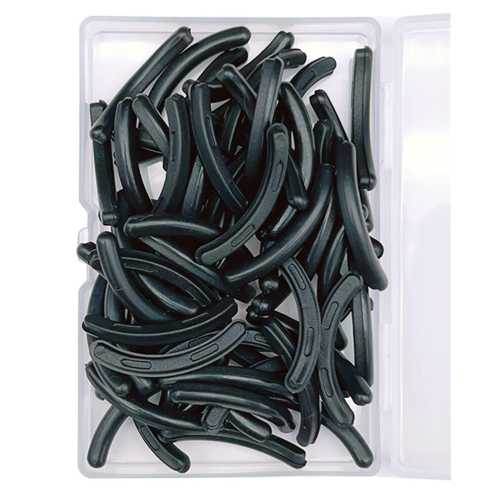 Jeufond 80 Ricariche Per Piegaciglia, In Gomma Siliconica, Universali, Con Scatola Trasparente (Nero)-image