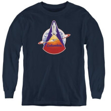 Trevco Sportswear NASA103-YL-4 Nasa STS 1 Mission Patch Long Sleeve Youth T-Shirt, Navy - Extra Large
