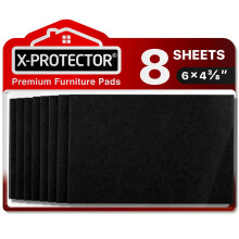 Feltrini per mobili X-PROTECTOR 8 pezzi - 6 fogli di feltro nero resistente di alta qualit da 4 3/8""! Taglia i feltrini per mobili di grandi dim