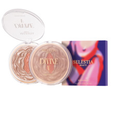 SELESTIA BEAUTY Highlighter Makeup Powder Divine V    Highlighter-Puder fur strahlenden Glow    Gesichts-Highlighter fur alle Hauttone    Leicht auf