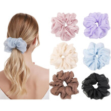 4 Packs Soft Oversized Scrunchies Jumbo Organza Scrunchies Summer big Scrunchie Large Giant Chiffon Scrunchie Extra Large Scrunchies for Women