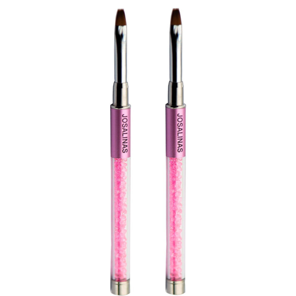 ??S?????S Josalinas Nail Art Brushes 2Pcs Gel Polish Design Pen Painting Tools With Extension Builder Liner Salon At Home Diy Manicure (Oval#6)