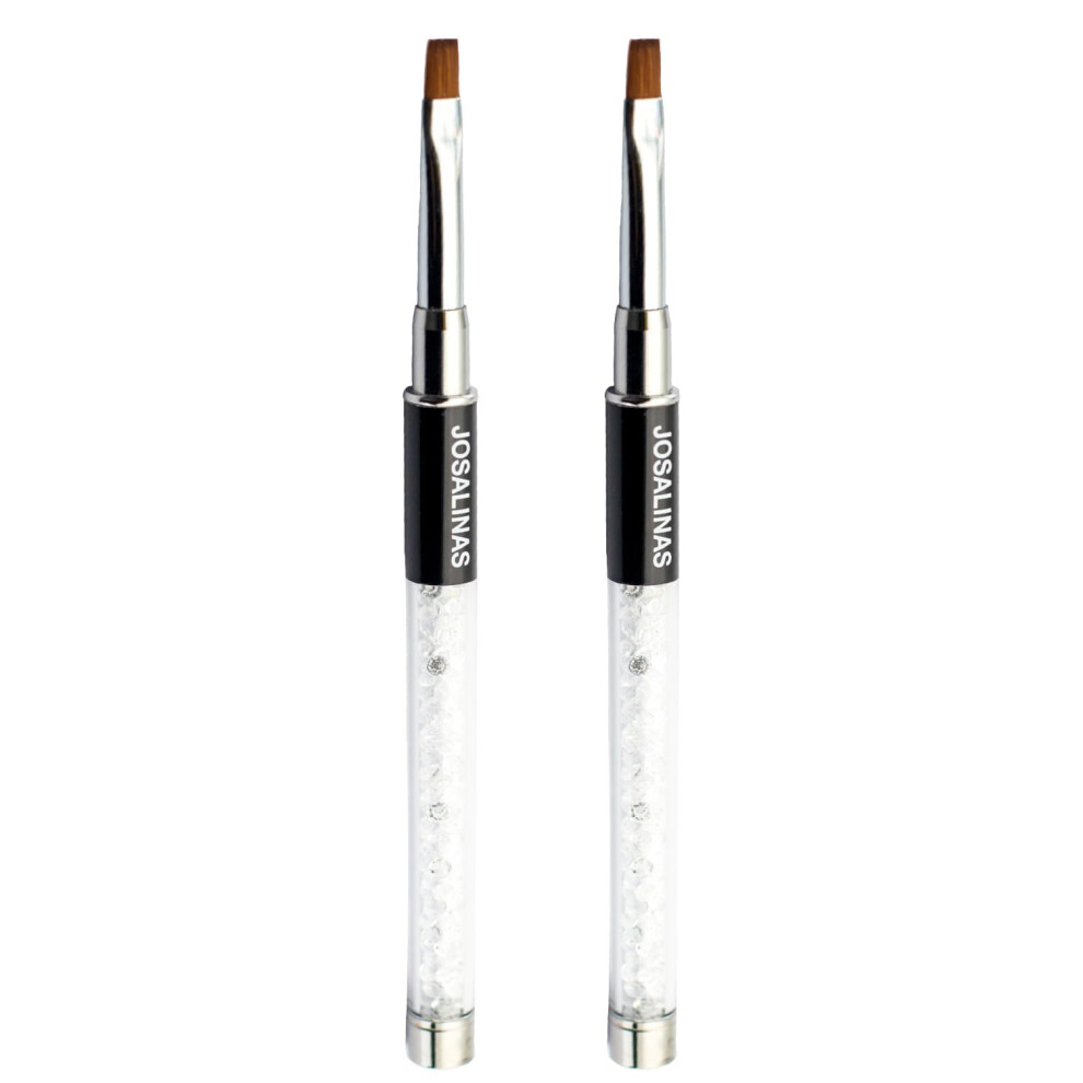 Josalinas Nail Art Brushes 2Pcs Gel Polish Nail Art Design Pen Painting Tools With Nail Extension Gel Brush Builder Nail Gel Brush Nail Art Liner Bru