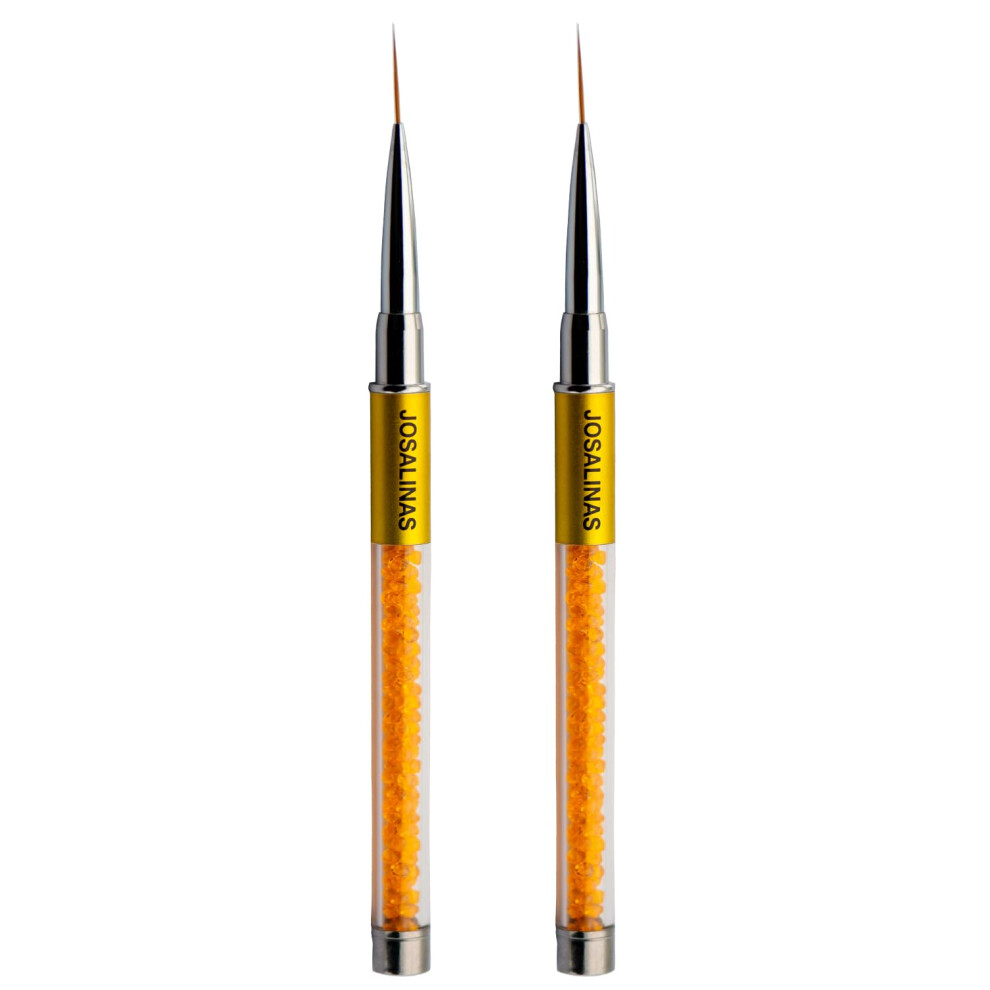 Josalinas Nail Art Brushes 2Pcs Gel Polish Design Pen Painting Tools With Extension Builder Liner Salon At Home Diy Manicure (Liner#15)