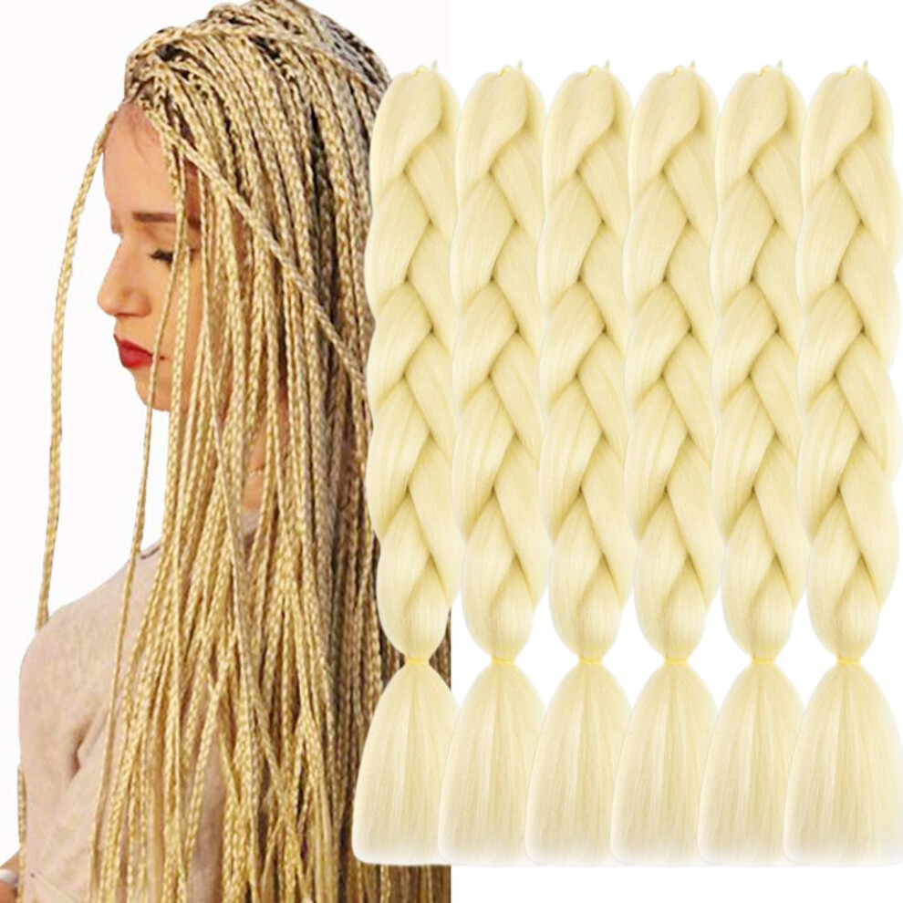 Show Show Unisex Beige Lilyka Show (613) Braiding Hair 6 Packs 24 Inch Synthetic Braid Hair Extensions Jumbo Ombre Braiding Hair Box Braids Twist Crochet Braids(246Pa