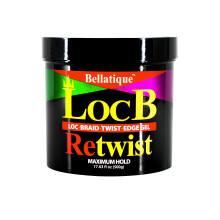 Gel Loc B Retwist Loc Braid Twist Edge pour cheveux naturels, défrisés, secs, ternes et cassants (500 g) - Ne s'écaille pas, ne blanchit pas, séc