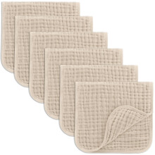 Comfy Cubs Muslin Burp Cloths 20 x 10 Pack of 6 - Large 6-Layer Ultra Absorbent 100% Cotton for Baby Drool and Messes - Soft Safe & Gentle Bab