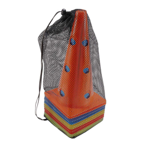 12 Inch Color Perforated Plastic Cone 10 Pack Set - with Storage Bag