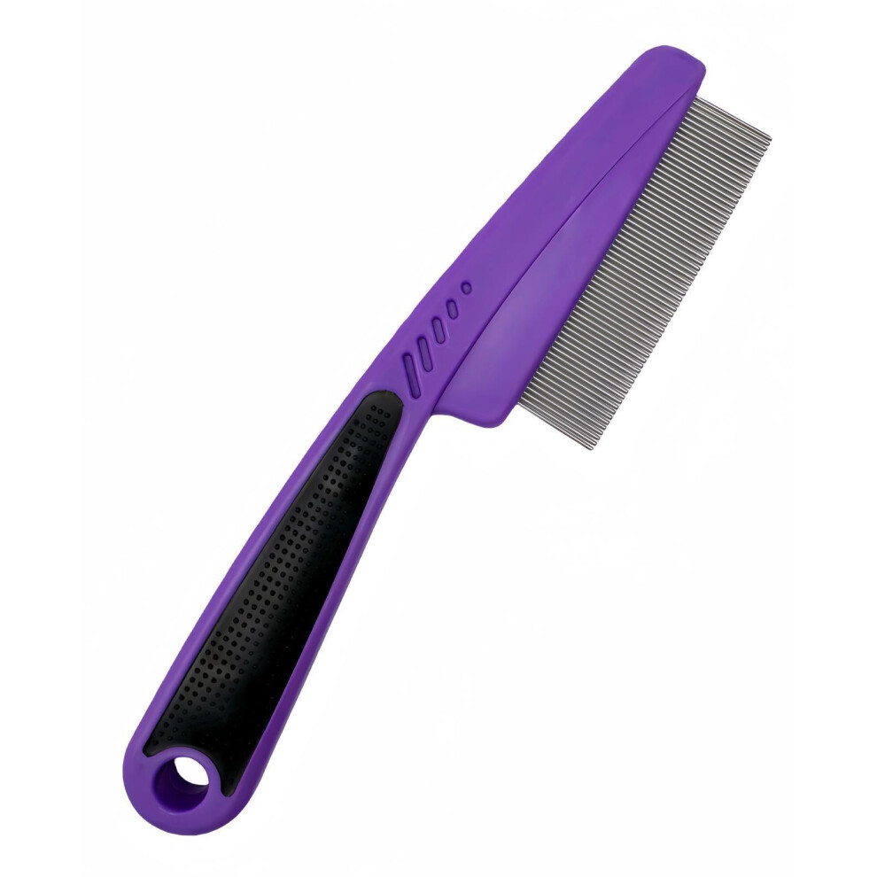 Yumflan Unisex Purple Dandruff Comb Stainless Steel Fine Tooth Dandruff Remover Professional Hair Comb For Kids And Adults (Purple)