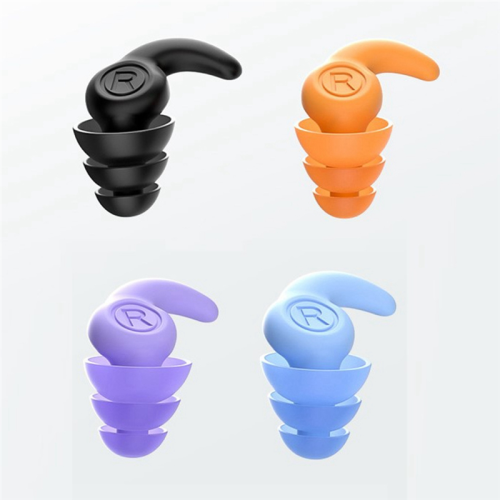Silicone Earplugs,Waterproof Swimming Ear Plugs,Black++Blue 2