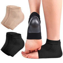 Cracked Heel Treatment Repair Socks - 2Pair of Premium Padded Compression Gel Sleeve/Sock til tørre fødder behandling Spa fugtighedshelstrømper t