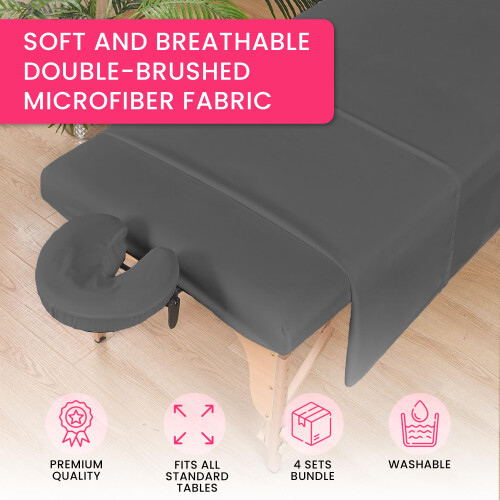 XOLLOZ Massagebordsark Set - 4 Set Bundle, 120GSM Dubbelborstad Mikrofiber 1