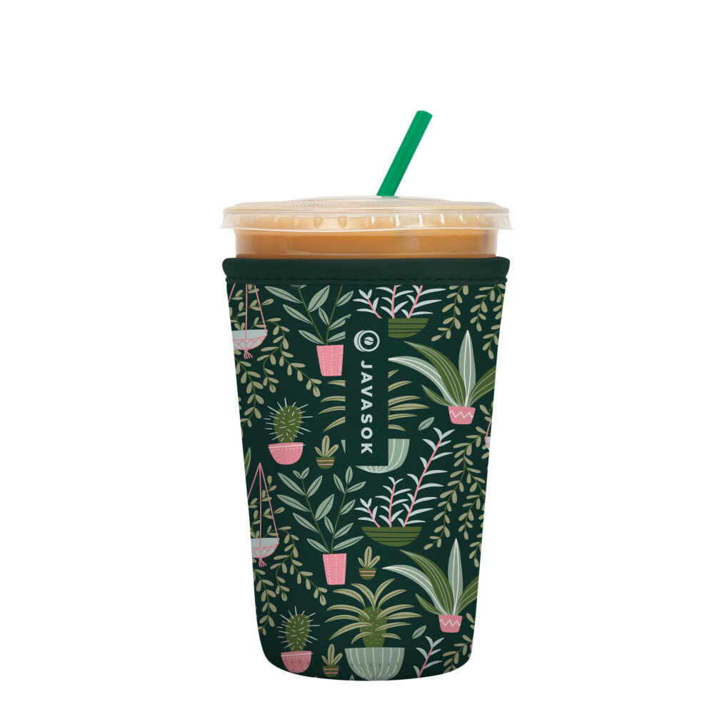 Housse isotherme en n  opr  ne pour tasse de caf   glac   et de soda Sok It Java Sok (Green Living Medium  : 22    28  oz)