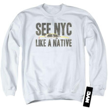 Trevco Sportswear NYC138-AS-6 York City NYC Like A Native Adult Crewneck Sweatshirt, White - 3X