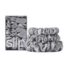 SLIP 100% Pure 22 Momme Mulberry Silk Scrunchies for Women - Back to Basics Assorted Style - Hair-Friendly + Luxurious Elastic Scrunchies Set (3