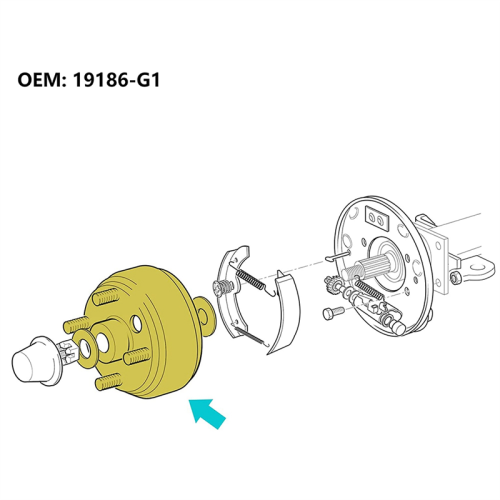 2Pcs Golf Cart Brake Drum Hub Assembly for 1982-Up 2