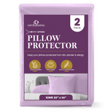 CirclesHome Pillow Protectors 2 Pack King Zippered - 100% Cotton Breathable Pillowcases - Protects Pillows from Dirt Dust and Debris (King - Set of 2