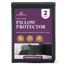 CirclesHome Pillow Protectors 2 Pack Standard Zippered - 100% Cotton Breathable Pillowcases - Protects Pillows from Dirt Dust and Debris (Standard -
