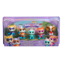 Just Play Disney Junior SuperKitties Hero Squad Set di 5 personaggi, giocattoli per bambini dai 3 anni in su