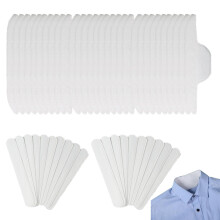 ArrErr 50 Pack Disposable Collar Protector Sweat Pads Sticker Self-Adhesive Grime Side Lining Stand Sticky Neck Liner for Hats Shirt Cuff Men Women D